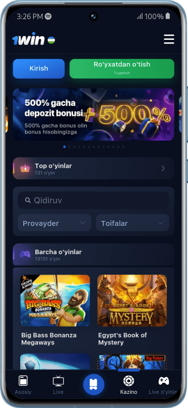 1win Uzbekistan kazino
